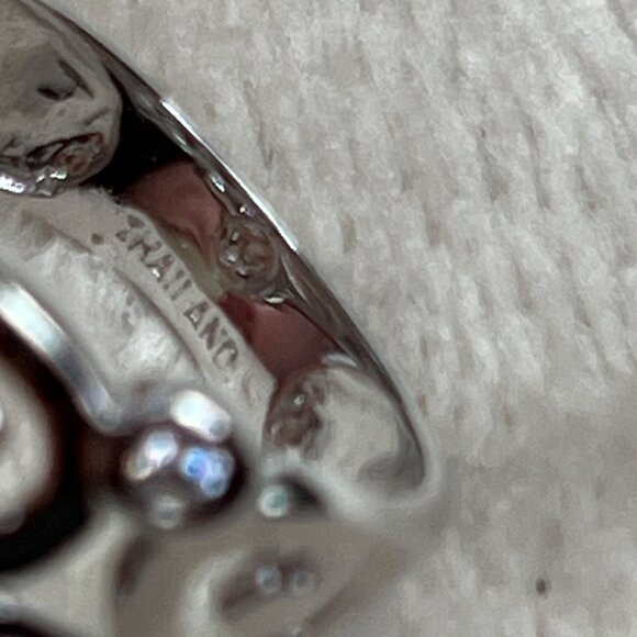 Silver Tone CZ Scroll Vine Ring GR Thailand Shiny Sparkly 4.75 5 - Picture 8 of 8